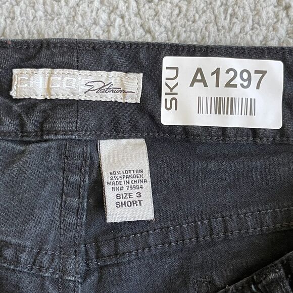 Chico's Platinum Bootcut Jeans Women Size XL Black Stretch Pockets Cotton Blend‎ - Picture 2 of 13